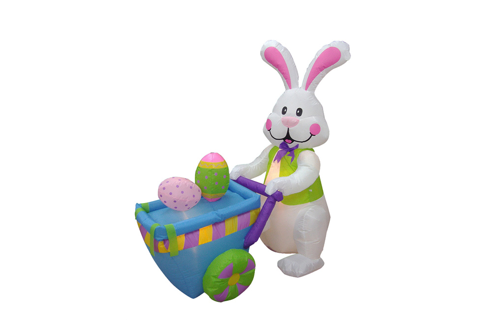Inflatable Rabbit Bunny Pushing Cart With Eggs ED20018