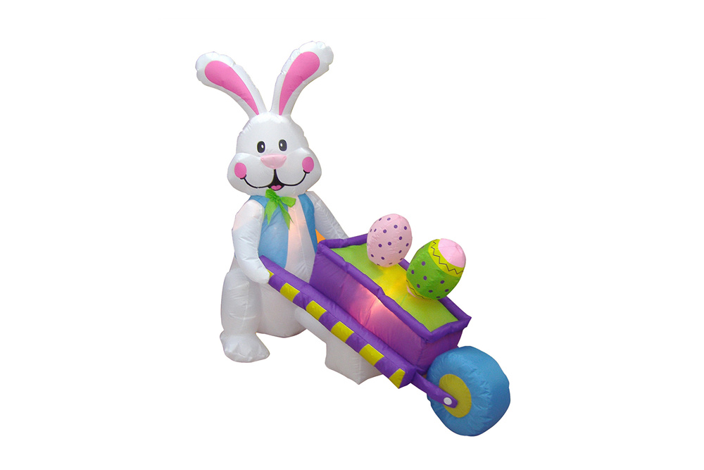 Inflatable Rabbit Pushing Wheelbarrow With Eggs ED20021